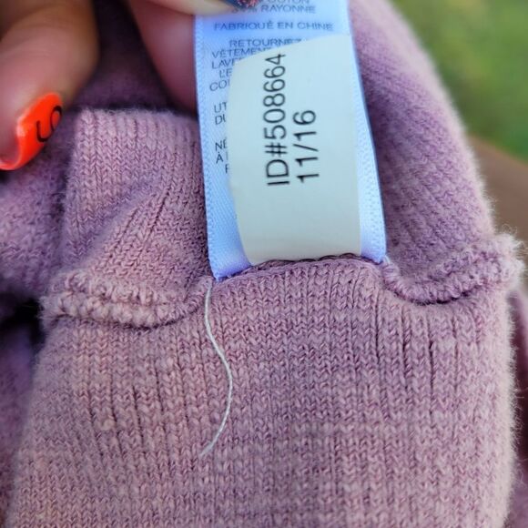 Express Lavender Short Ladder Sleeve Round Neckline Cotton-Blend Top Size PL - Picture 7 of 12